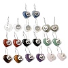 Natural & Synthetic Gemstone & 304 Stainless Steel Hoop Earrings for Women EJEW-G475-02P-2