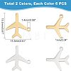 12Pcs 2 Colors 201 Stainless Steel Pendants STAS-UN0035-68-4