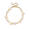 Natural Cultured Freshwater Pearl & Synthetic Turquoise & Non-magnetic Synthetic Hematite Beaded Bracelets for Women BJEW-JB14092-3