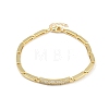 Brass Micro Pave Clear Cubic Zirconia Link Bracelets for Women BJEW-F504-12G-4