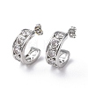 Clear Cubic Zirconia Heart Stud Earrings EJEW-M215-02P-1