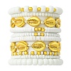 10Pcs 10 Styles Handmade Polymer Clay & Glass Seed Beaded Stretch Bracelet Sets BJEW-SW001581-2