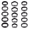 15Pcs 15 Styles Synthetic Hematite Plain Band Finger Rings RJEW-BY0001-01-10