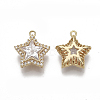 Brass Micro Pave Cubic Zirconia Charms KK-S354-070-NF-2