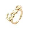 Bass LOVE Open Cuff Rings for Women RJEW-U012-01G-1