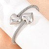 304 Stainless Steel Mesh Chain Bangles for Women BJEW-D460-05P-3