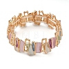 Coloful Alloy Enamel Links Stretch Bangles BJEW-B100-05G-2