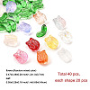 40Pcs 2 Styles Transparent Glass Beads GLAA-FP0001-26-7