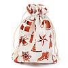 Christmas Theme Cotton Fabric Cloth Bag ABAG-H104-B13-1