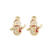 Brass Micro Pave Cubic Zirconia Charms KK-Z129-01G-01-1
