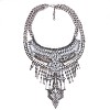 Alloy Crystal Rhinestone Teardrop Trible Floral Chunky Bib Necklaces for Women FS-WGFFCE0-01-3