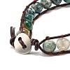 Natural Tree Agate Beaded Bracelet BJEW-JB07146-03-5