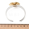 Two-Tone 304 Stainless Steel Cuff Bangles for Women BJEW-Z170-01GP-02-5