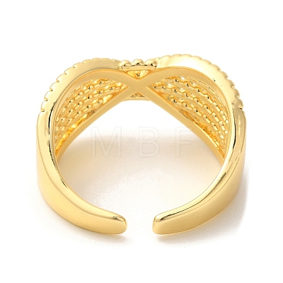 Infinity Brass Micro Pave Cubic Zirconia Open Cuff Rings RJEW-U008-39G-1