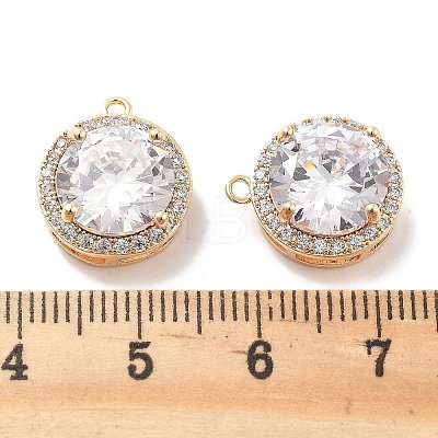 Brass Micro Pave Cubic Zirconia Pendants KK-M102-40G-1