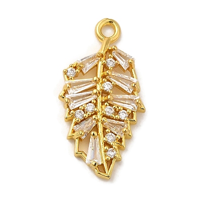 Brass Micro Pave Cubic Zirconia Pendants KK-C072-28B-G-1