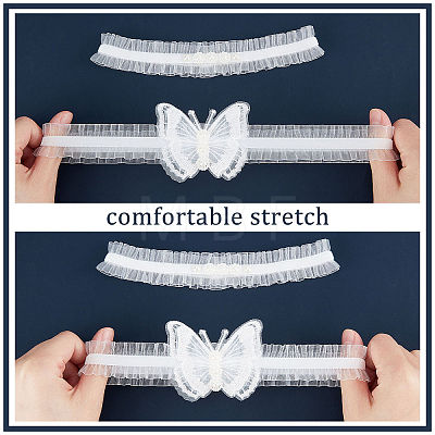 Polyester Lace Elastic Bridal Garters DIY-WH0308-148A-1