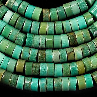 Natural Green Grass Agate Beads Strands G-I225-08-5x1.5-1