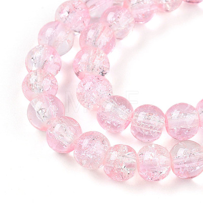 Spray Painted Crackle Glass Beads Strands CCG-Q002-6mm-01-1