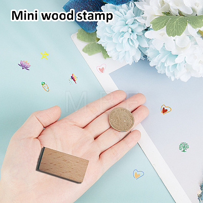 Square Wooden Stamps DIY-WH0546-005-1