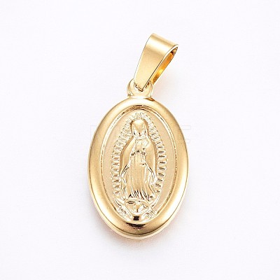 304 Stainless Steel Lady of Guadalupe Pendants X-STAS-H458-23G-1