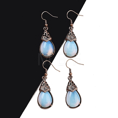 Opalite Teardrop Dangle Earrings EJEW-B055-01R-18-1