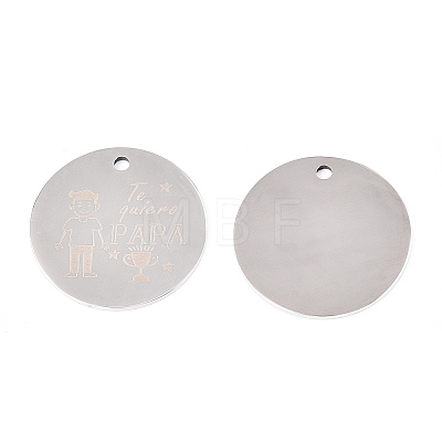 Non-Tarnish 201 Stainless Steel Pendants STAS-T064-38P-18-1