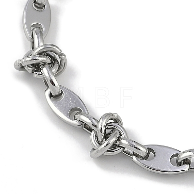 Anti-Tarnish 304 Stainless Steel Oval Link Chain Anklets AJEW-A057-04P-1