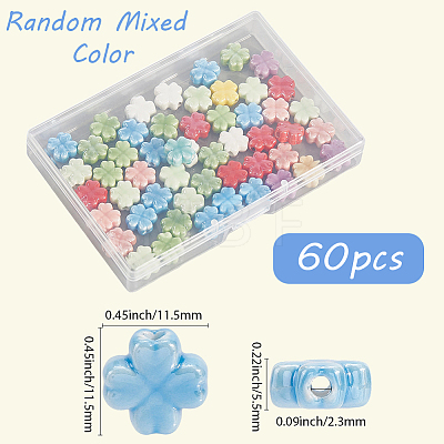 60Pcs Handmade Porcelain Beads PORC-LT0001-01-1