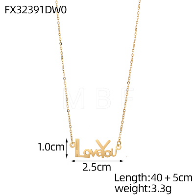 304 Stainless Steel Curb Chains Pendant Necklace OY002-39G-1