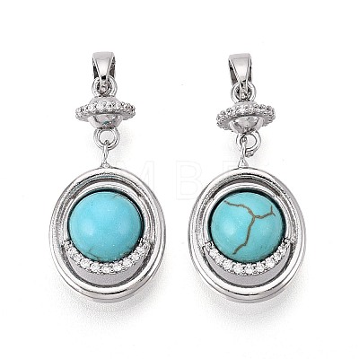 Dyed Synthetic Turquoise Pendants KK-N287-19P-1