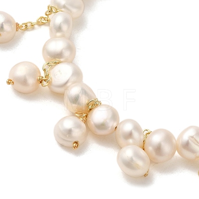 Natural Pearl Beads Charm Bracelets BJEW-C051-50G-1