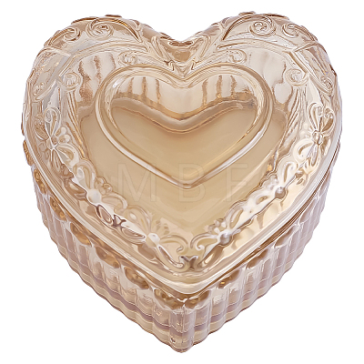 Embossed Heart Transparent Glass Jewelry Storage Boxes with Lid AJEW-HY0003-62B-1