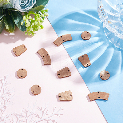 90Pcs 3 Style Unfinished Wood Connector Charms DIY-CA0004-66-1