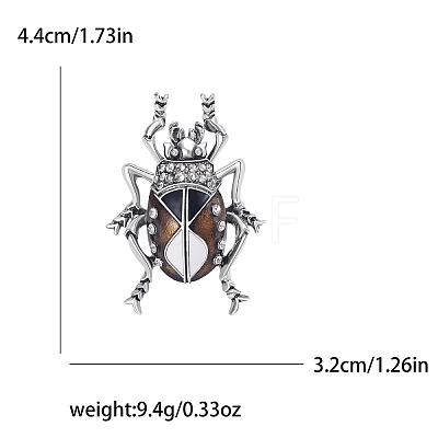 Beetle Alloy Rhinestone Brooches PW-WG9F125-03-1