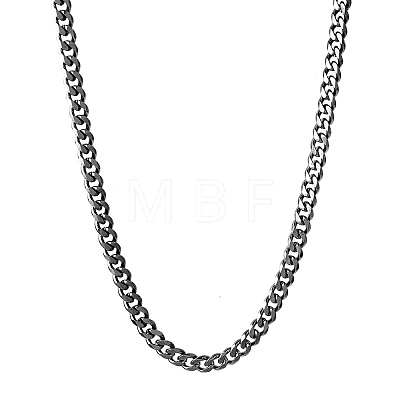201 Stainless Steel Curb Chain Necklaces NJEW-Q336-09B-EB-1