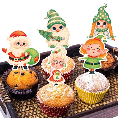 8Pcs Christmas Cupcake Toppers PW-WG20D8B-01-1