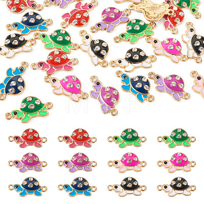 24Pcs 6 Colors Alloy Enamel Connector Charms ENAM-TA0001-58-1