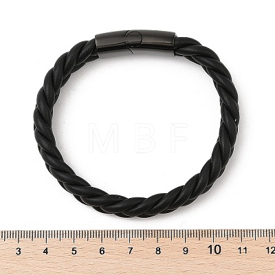 Ion Plating(IP) Braided Microfiber Leather Cord Bracelets for Men BJEW-Z081-13EB-02-1