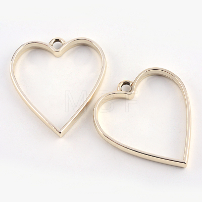 Rack Plating Alloy Heart Open Back Bezel Pendants LS-PALLOY-S047-12E-FF-1