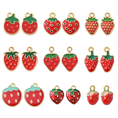 45Pcs 9 Styles Alloy Enamel Charms ENAM-CJ0003-97-1