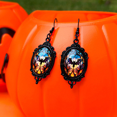 Alloy Glass Dangle Earrings FS-WGFE353-04-1