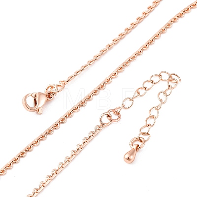 Brass Link Chain Necklaces for Women NJEW-D302-13RG-1