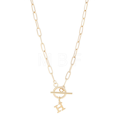 304 Stainless Steel Letter Pendant Necklaces NJEW-LP0001-52H-G-1