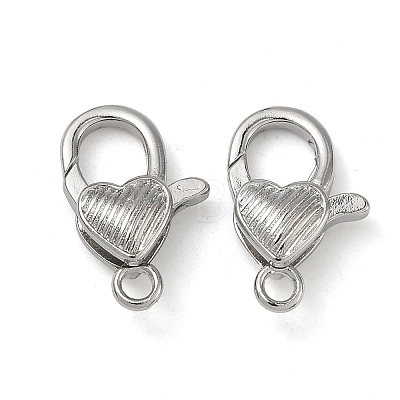 Heart Brass Lobster Claw Clasps KK-H256-03P-03-1