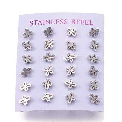 304 Stainless Steel Stud Earrings EJEW-N045-07P-1