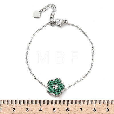 304 Stainless Steel Cable Chain Charm Bracelets for Women BJEW-U024-04P-02-1