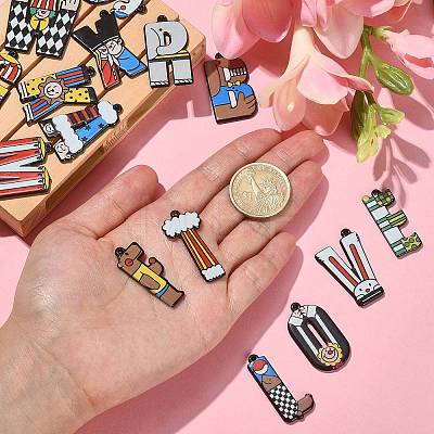 26Pcs 26 Styles Circus Theme Printed Acrylic Pendants OACR-CJ0001-27-1