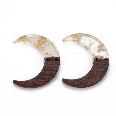 2-Hole Resin & Walnut Wood Buttons RESI-S389-080-A01-1