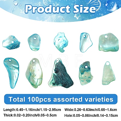 100Pcs Natural Akoya Shell Big Pendants SHEL-YW0001-23-1